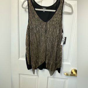 Metallic black and gold sleeveless top